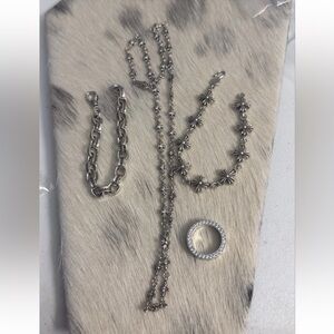 Chrome Hearts 925 Sterling Silver LOT 7 piece necklace Bracelet Ring & Earrings